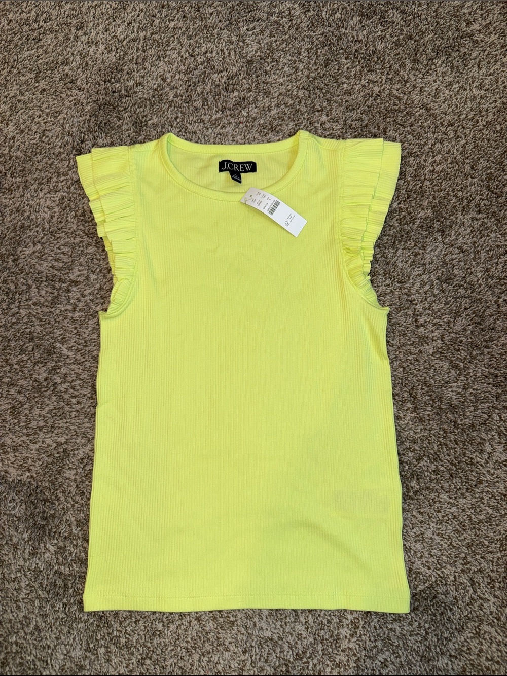 J Crew Ruffle Sleeve Tank Top Small NWT